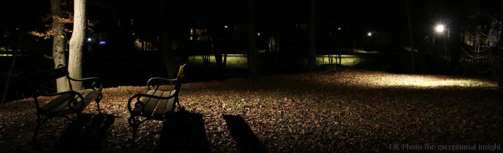 Romantische Stimmung im Schlosspark Gmünd bei Nacht
