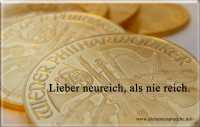 Wiener Philharmoniker aus Gold und Spruch: Lieber neureich, als nie reich.